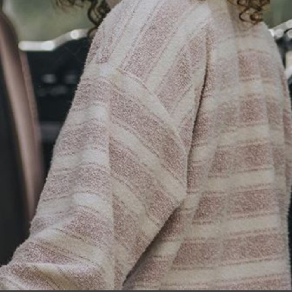 MAKE AN OFFER-Woolly threads pink stripe pullover